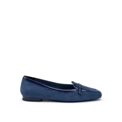 Mocasines de Ante con Ribete de Charol