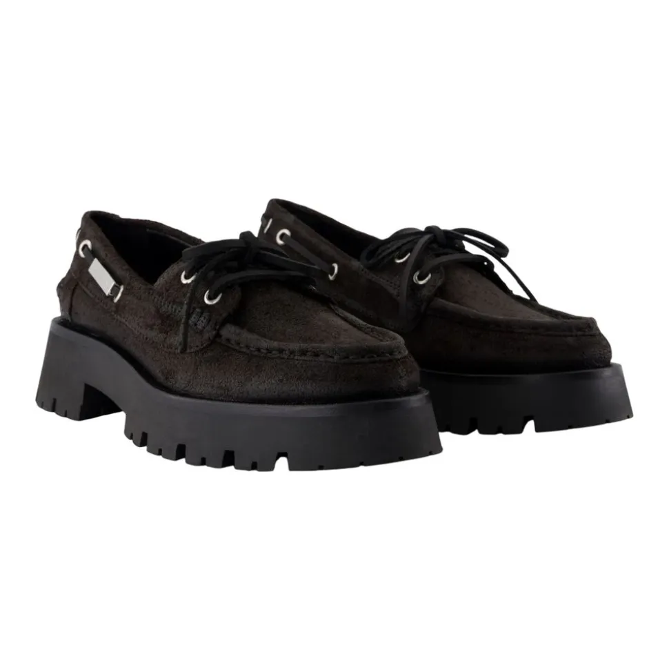 Mocasines de cuero chocolate