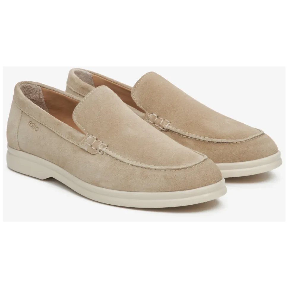 Mocasines de Terciopelo Natural Beige Arena para Mujer ER00113365