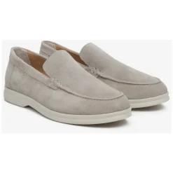 Mocasines de Velour Natural Gris Claro