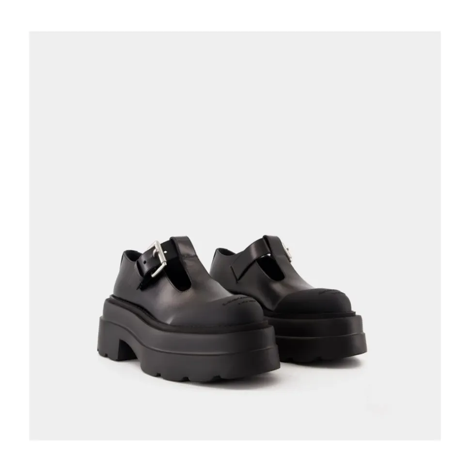 Mocasines Mary Jane Plataforma Negros