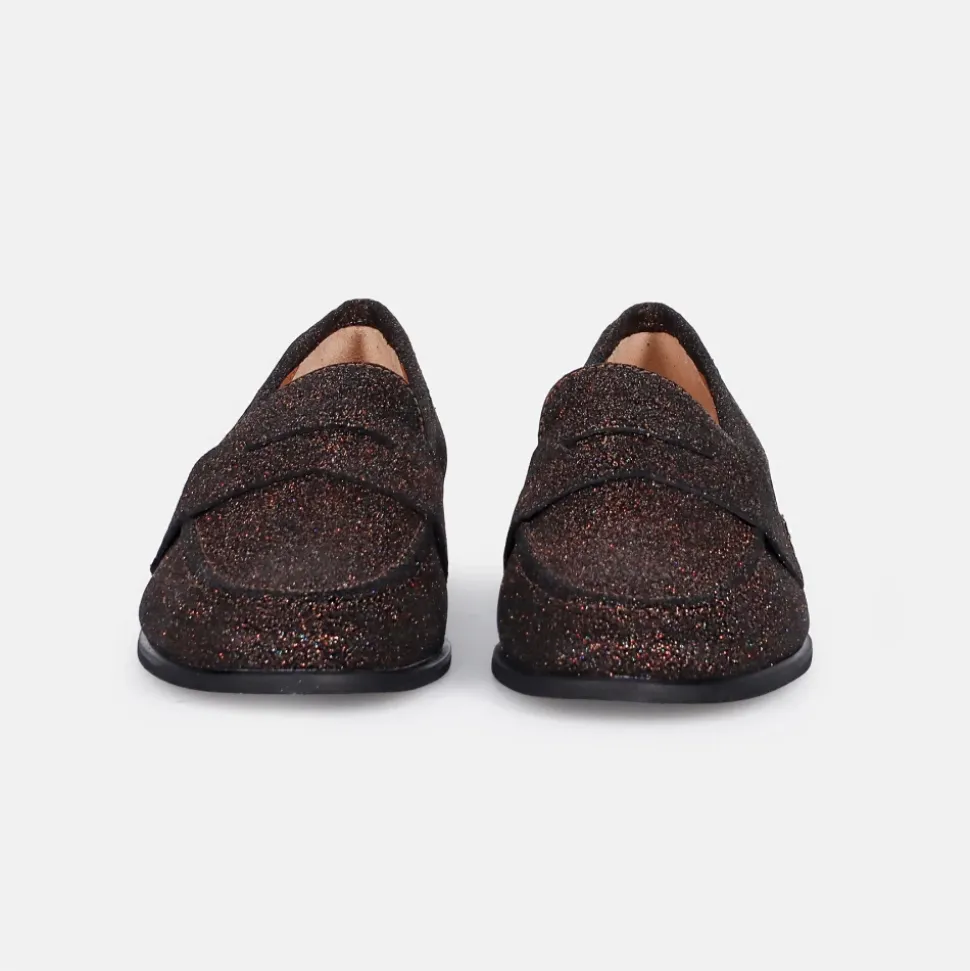Mocasín de ante marrón oscuro