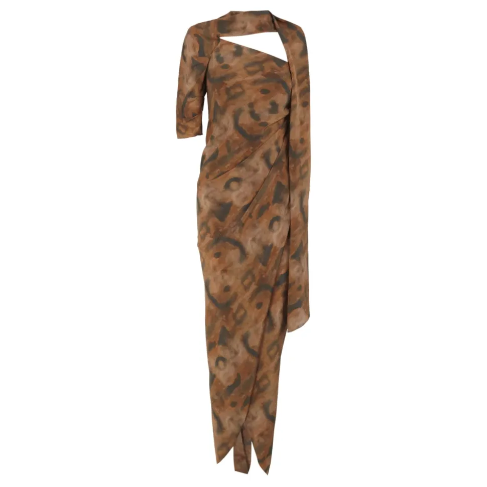 Naila, vestido de seda taiyo print-
