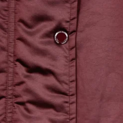 Noche Maroon Parka Chaqueta Larga Mujer
