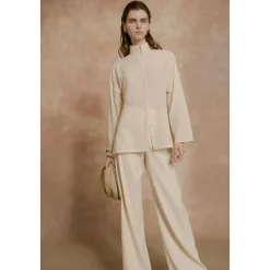 Organica, pantalon de talle alto marfil-