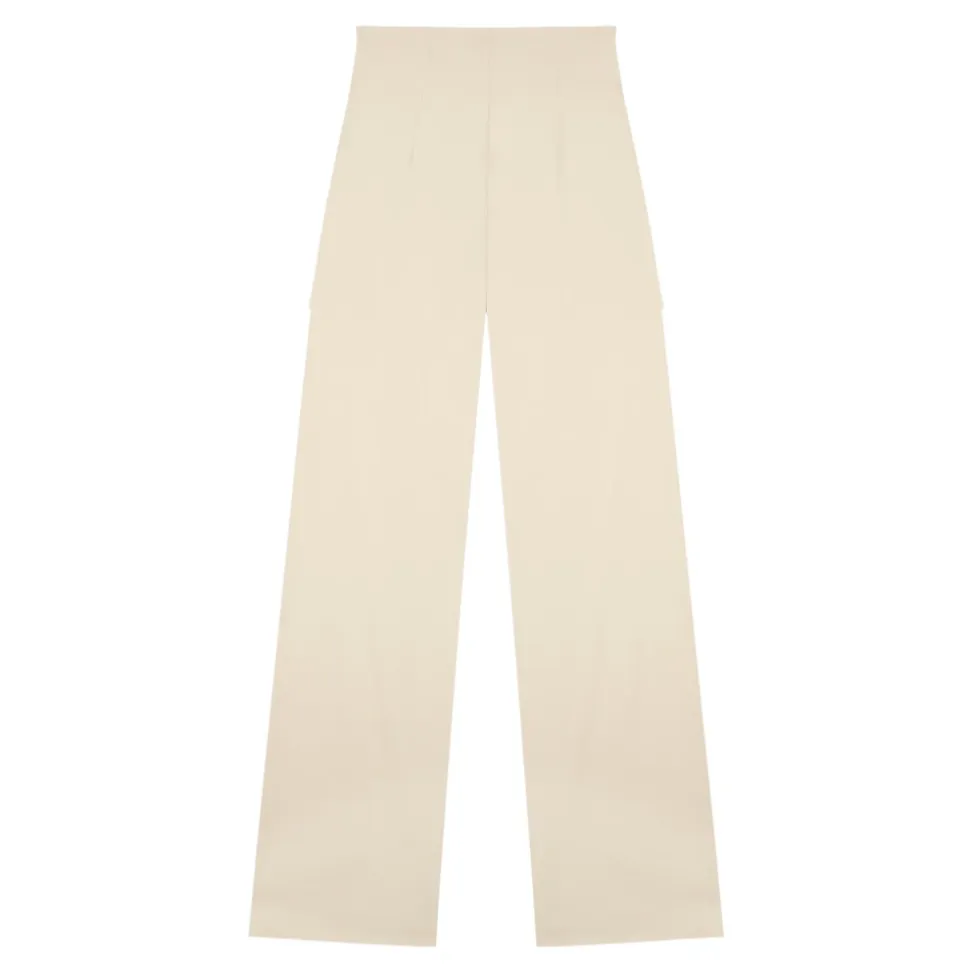 Organica, pantalon de talle alto marfil-