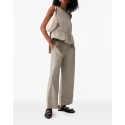 Pantalones Acampanados de Popelina