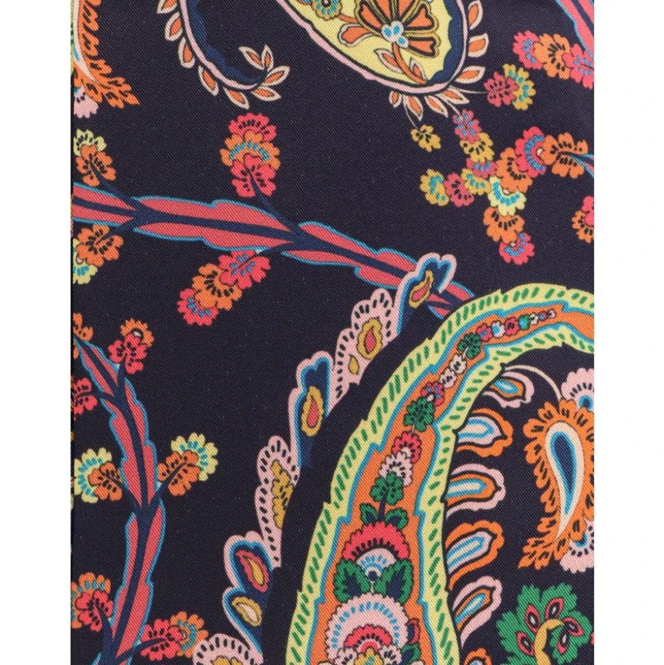 Pantalones Acampanados Stretch Cady con Motivo Floral Paisley