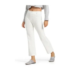 Pantalones Blancos Estampados con Cintura Elástica