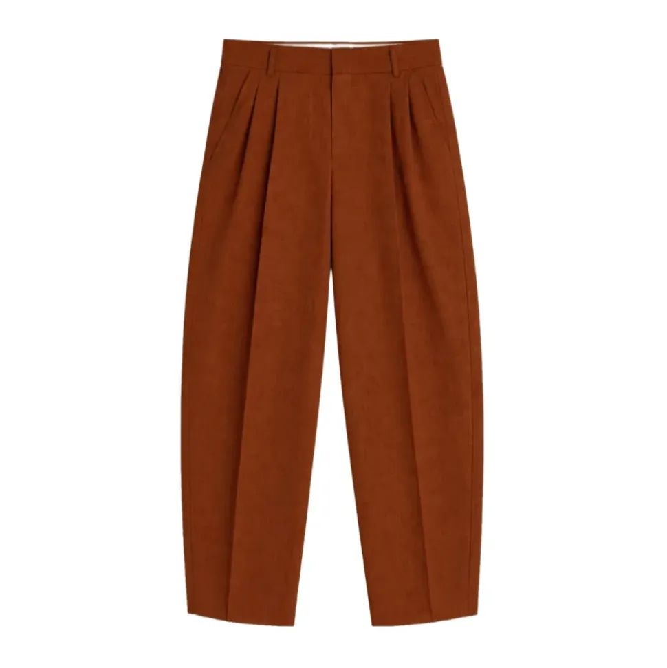 Pantalones de Lino con Pliegues