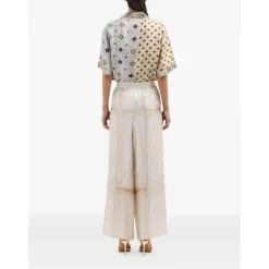 Pantalones de seda estampados