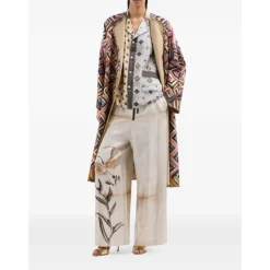 Pantalones de seda estampados