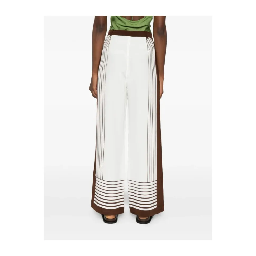 Pantalones de Traje Anchos a Rayas