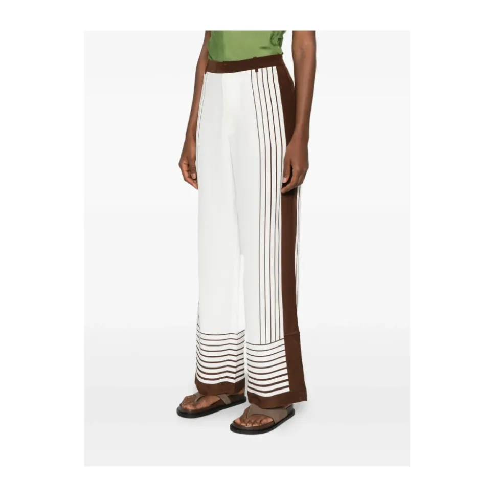 Pantalones de Traje Anchos a Rayas