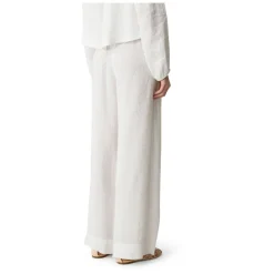 Pantalones de Voile de Seda y Lino a Rayas