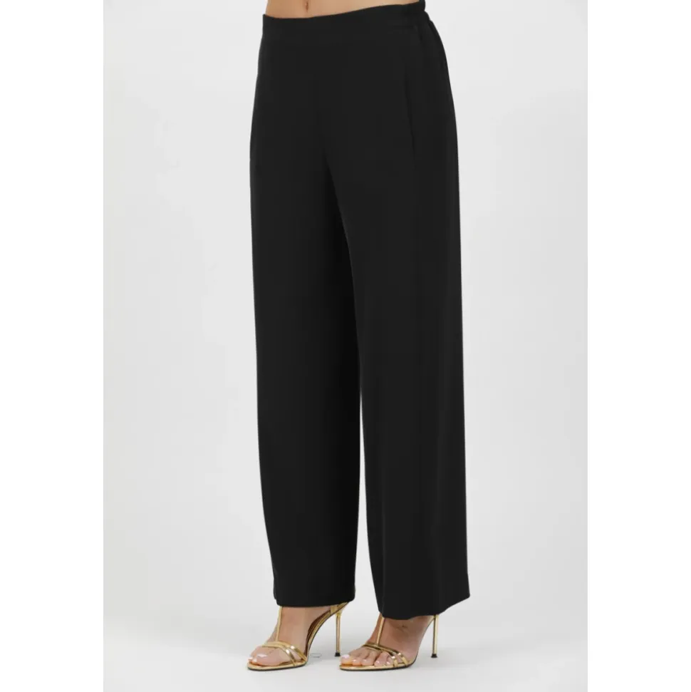 Pantalones fluidos de cady elástico