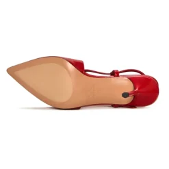 Patent Strappy Heels - Red