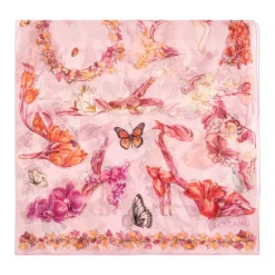 Pañuelo de seda con motivo floral