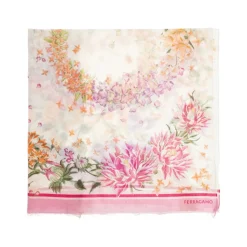 Pañuelo de seda cuadrado floral