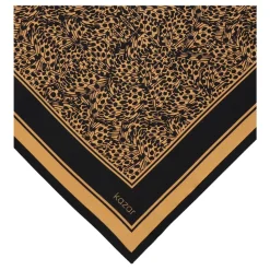 Pañuelo de seda marrón y negro