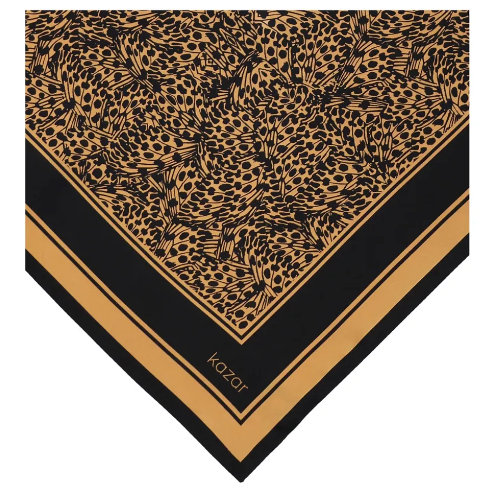 Pañuelo de seda marrón y negro