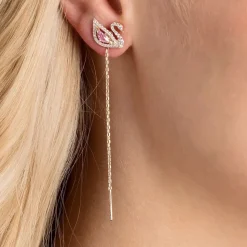 Pendiente Dazzling Swan Pink Roségold 5469990
