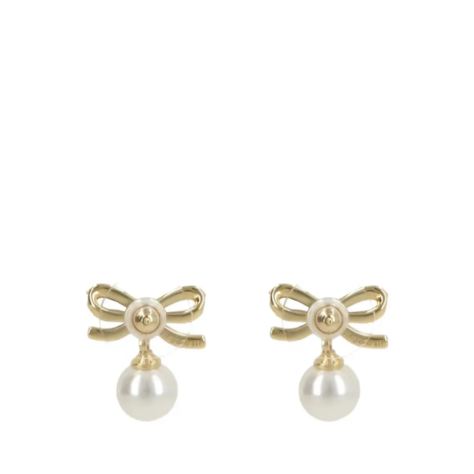 Pendientes de Gota con Perla y Lazo de Cristal