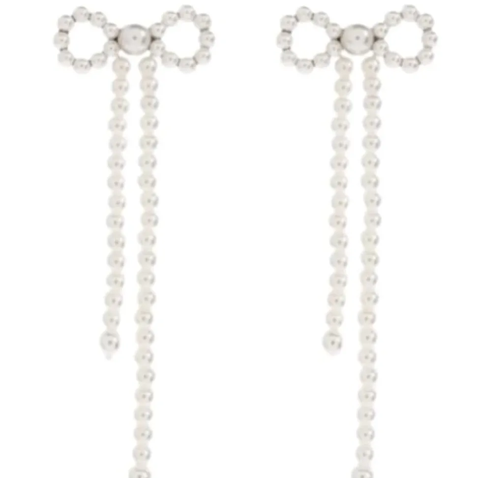 Pendientes de Lazo de Cristal y Perlas
