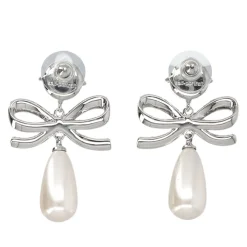 Pendientes de Lazo de Cristal y Perlas