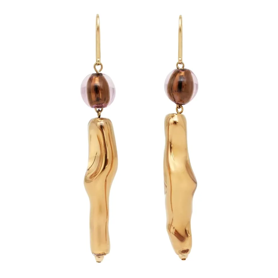 Pendientes Logo Dorados Accesorio Elegante Mujer