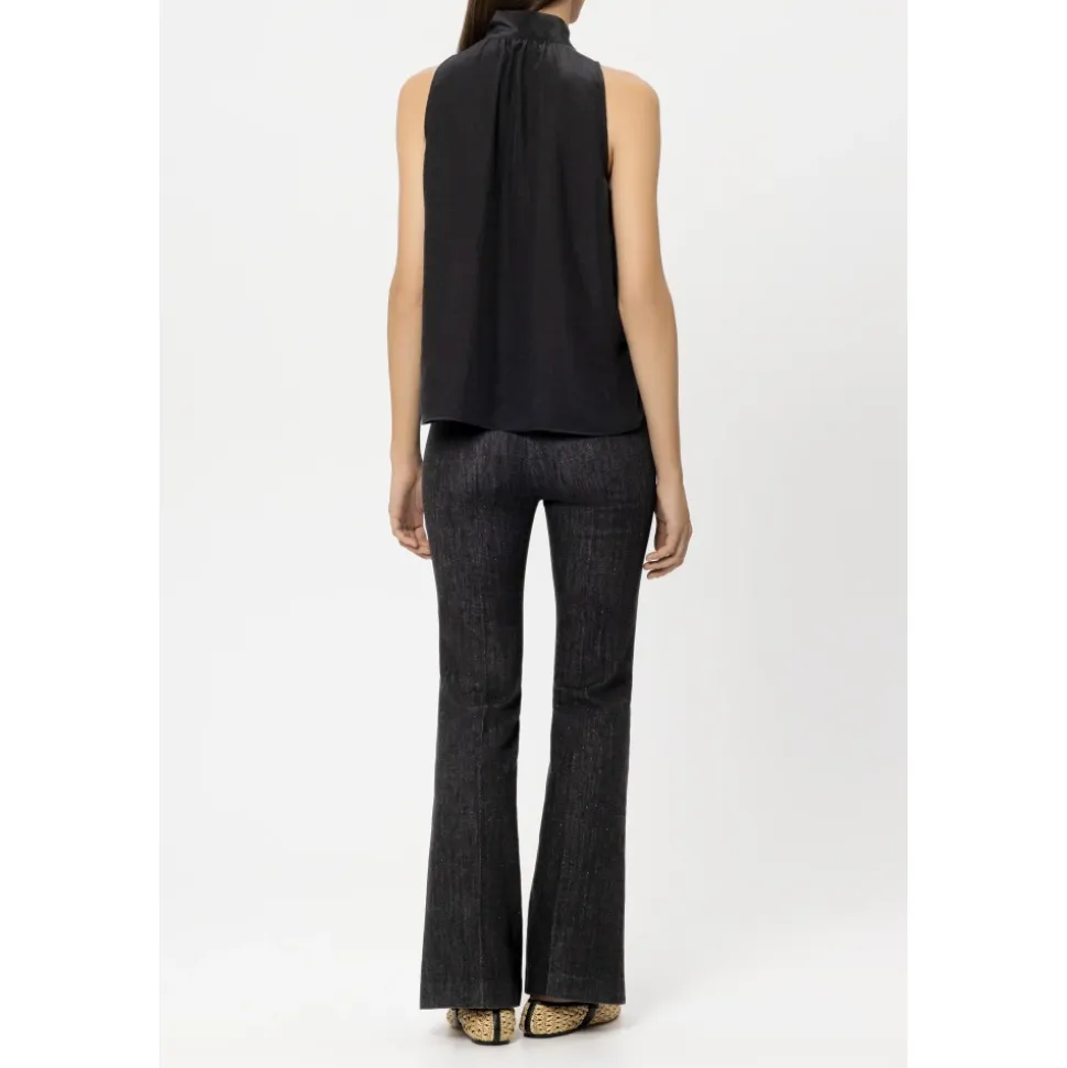 Pinstripe Bootleg Denim