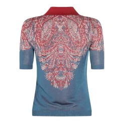 Playera tipo polo con estampado de cachemira