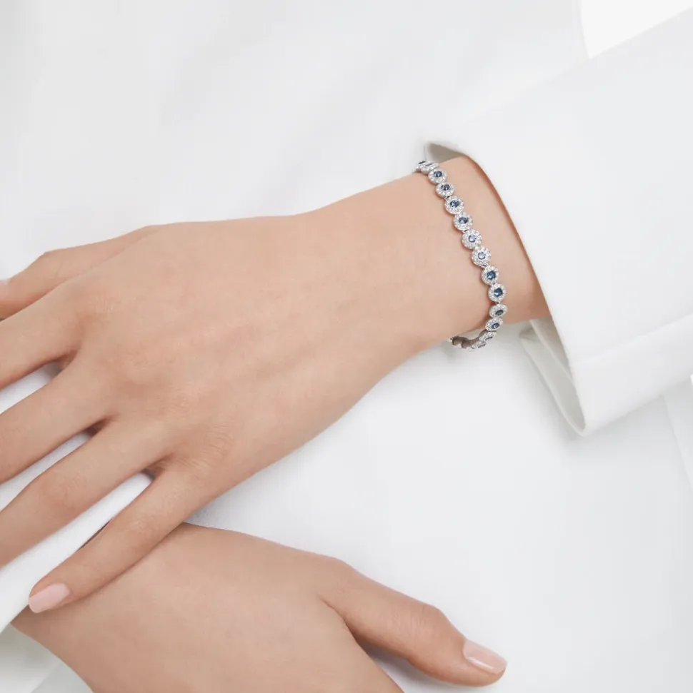 Pulsera de Encanto de Cristal en Azul