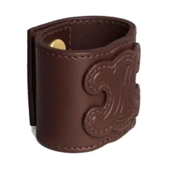 Pulsera de Puño de Cuero Marrón para el Cabello