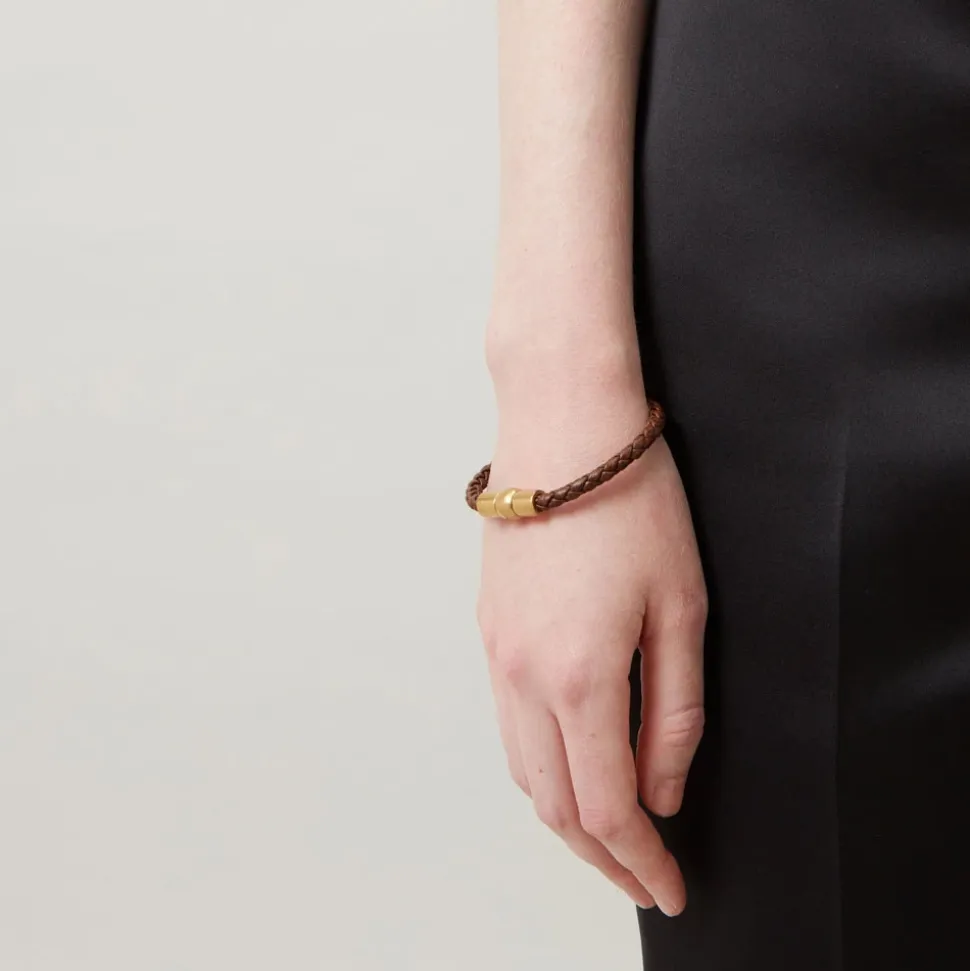 QB2375-552G110 Pulsera de Cuero Trenzado