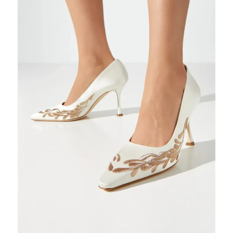 Rabata 90 Zapato de Salón Bordado de Satén