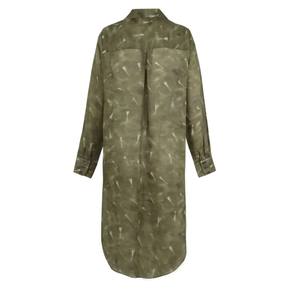 Rami, camisa larga de ramio pua print-