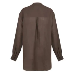 Raoul, camisa en ramio marron morado-