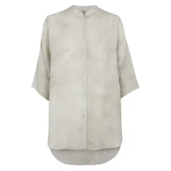 Salome, camisa de seda ceniza maltinto-