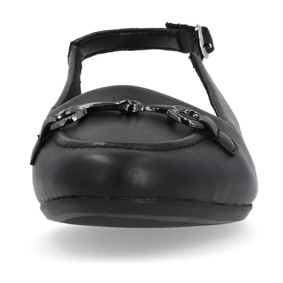 Sandalias planas negras para mujeres