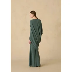 Sarina, vestido de seda turquesa-