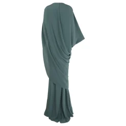 Sarina, vestido de seda turquesa-