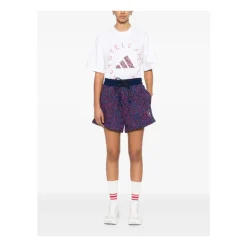Shorts Morados con Cintura Elástica y Bolsillos
