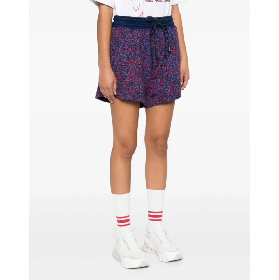 Shorts Morados con Cintura Elástica y Bolsillos