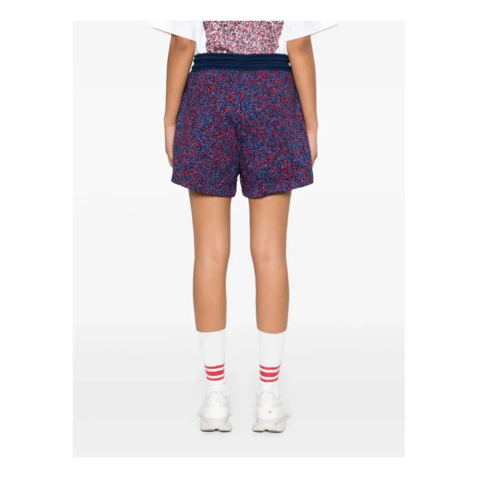Shorts Morados con Cintura Elástica y Bolsillos
