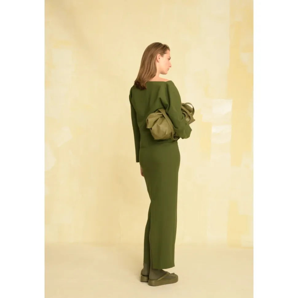 Sienna, falda larga verde
