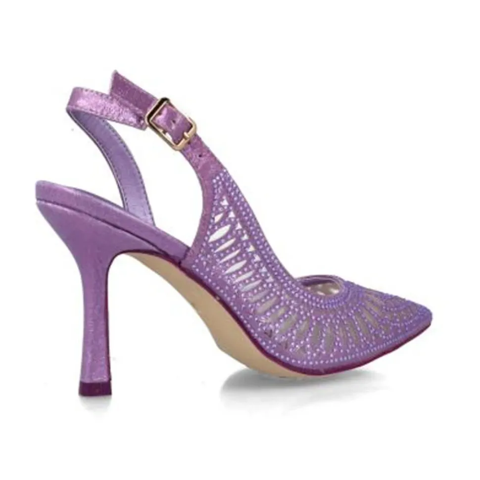 Slingback en tul y strass