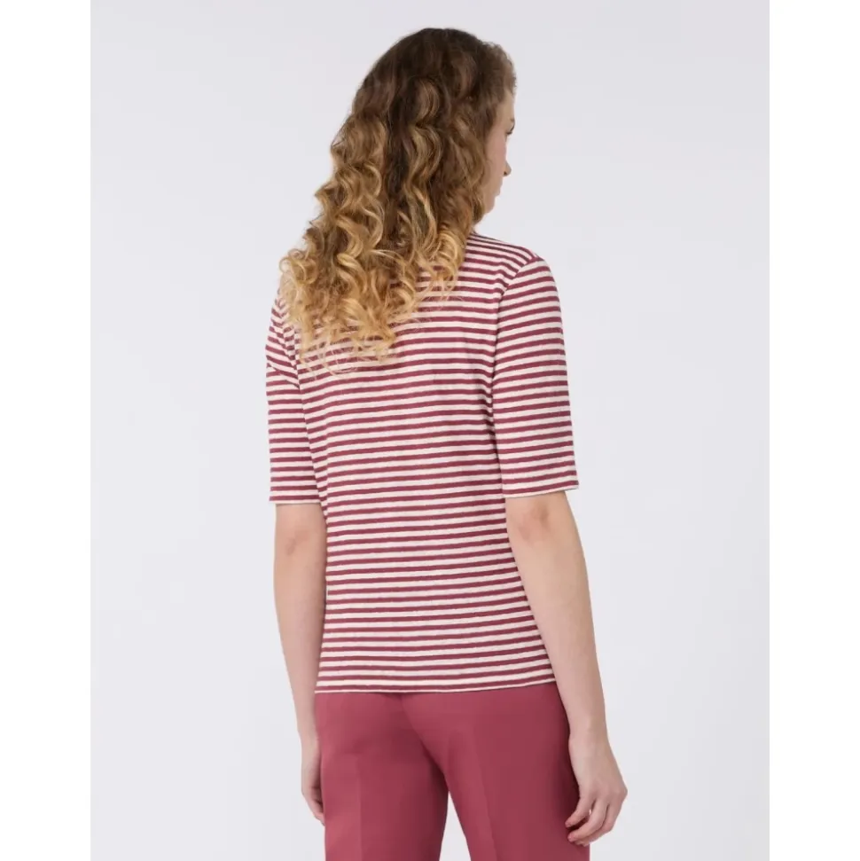 Stretch Linen Jersey V-Neck T-Shirt