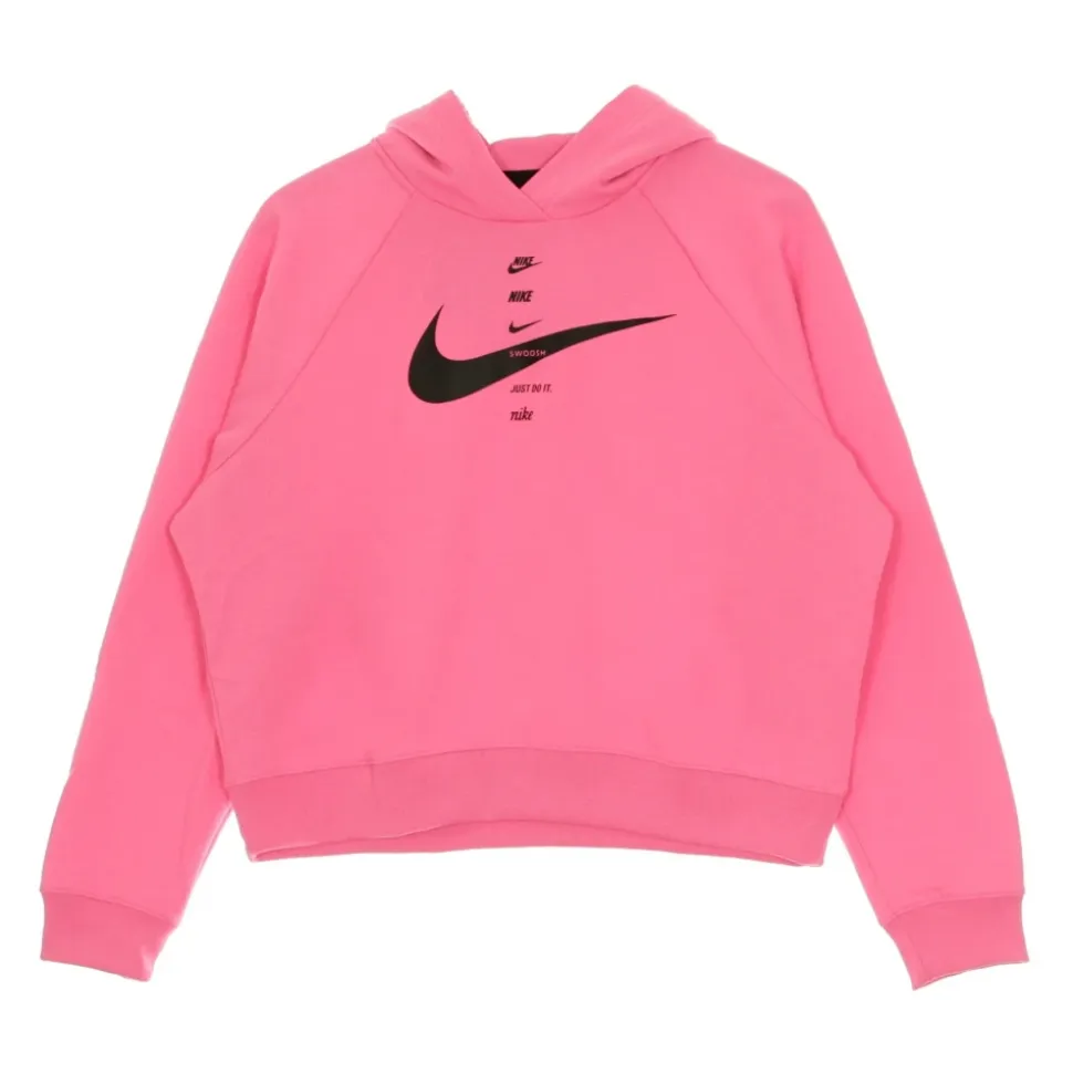 Sudadera con capucha Nike Pink Glow/Swoosh Negro