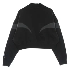 Sudadera Corta de Cuello Alto Negro/Gris/Blanco